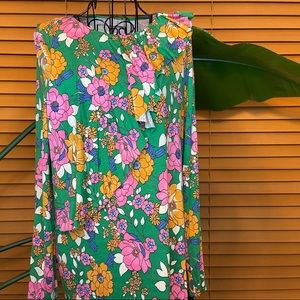 Long Vintage Patterned Floral Maxi Dress